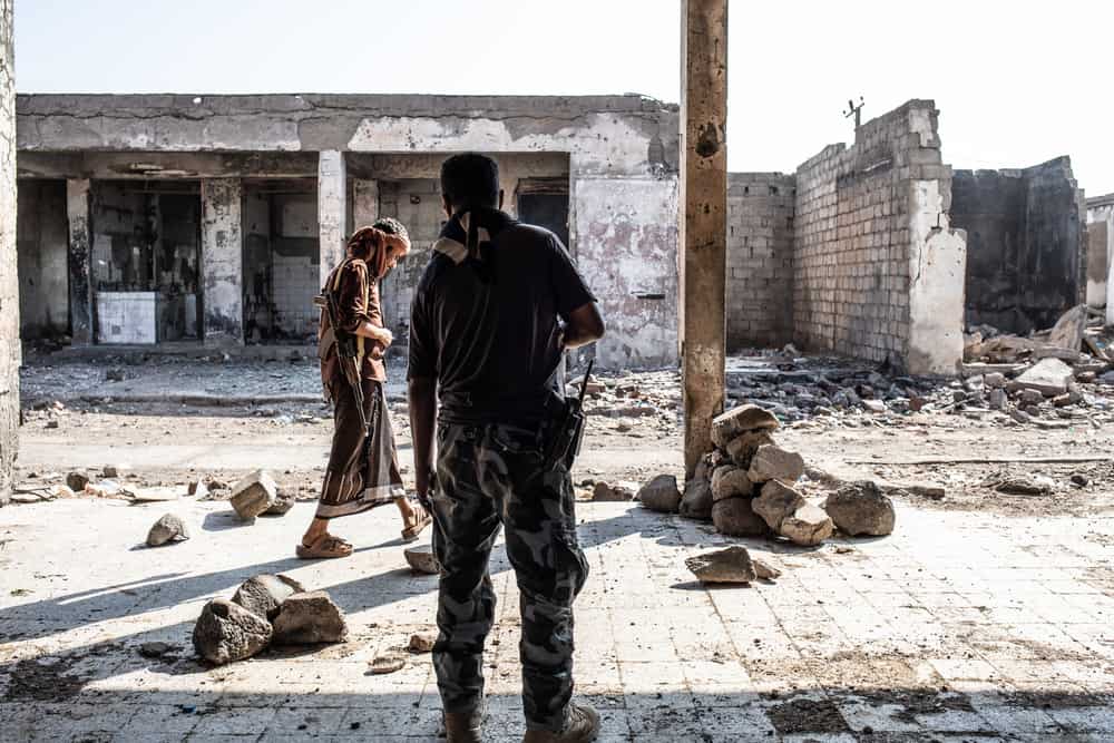 10 December 2018: Military personnel in Mocha city. AGNES VARRAINE-LECA/MSF